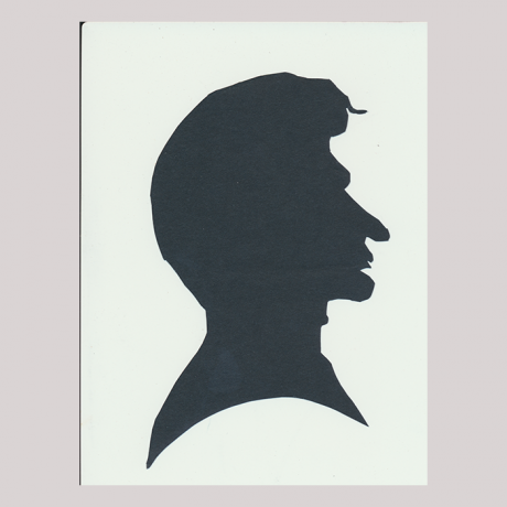 
        Front of silhouette, with man looking right.